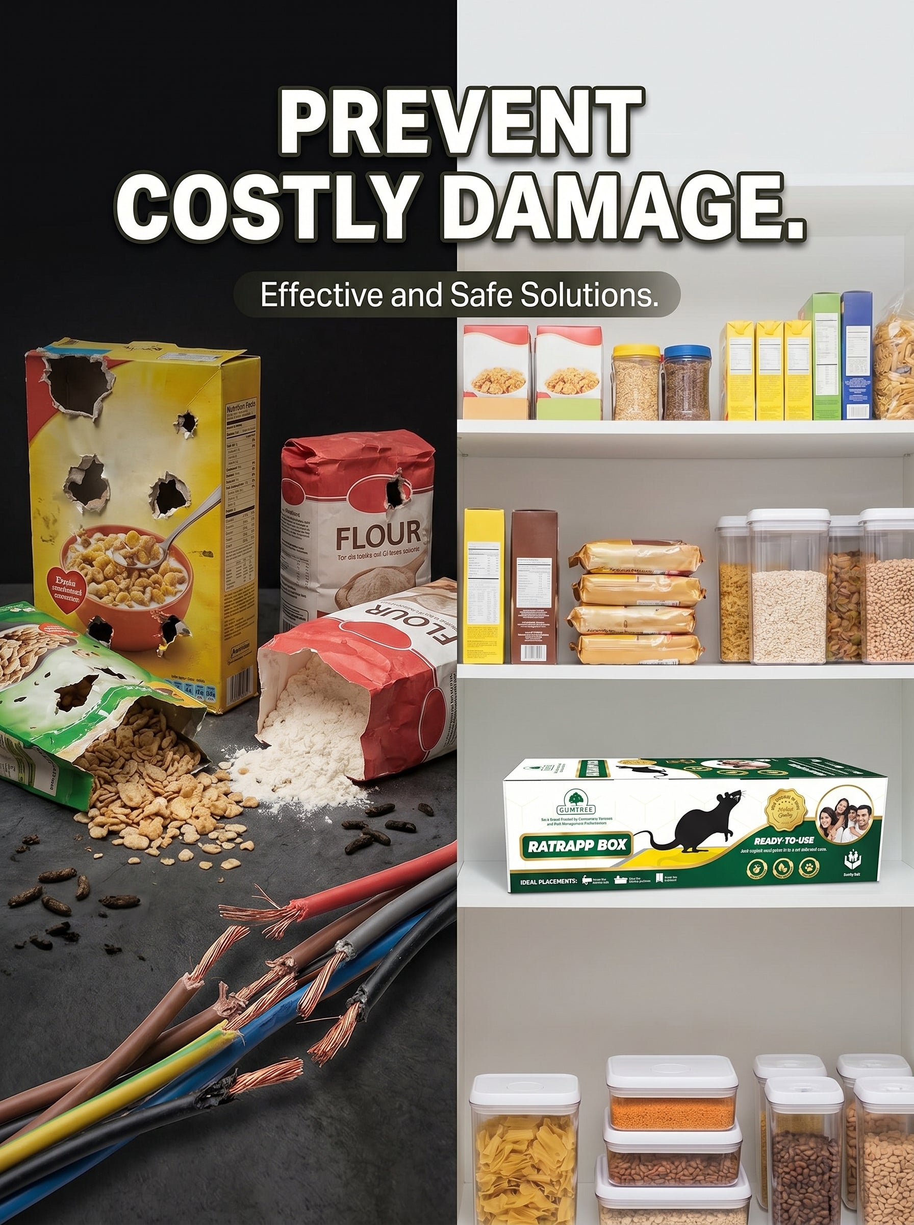 Rat Trap Box | Chemical-Free Glue Trap for Rats & Rodents